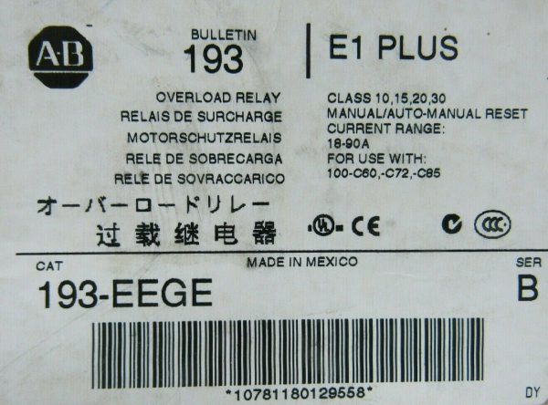 NEW ALLEN BRADLEY 193-EEGE OVERLOAD RELAY SER B 193EEGE - Image 5