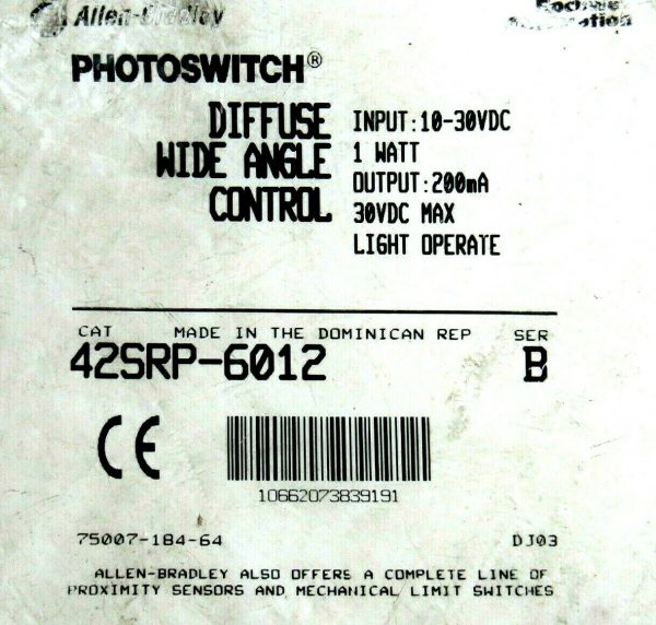 NEW ALLEN BRADLEY 42SRP-6012 PHOTOSWITCH SER B 42SRP6012 - Image 4