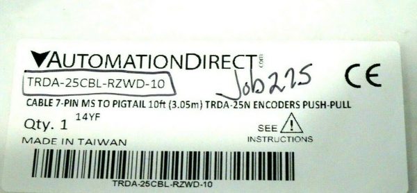 NEW AUTOMATION DIRECT TRDA-25CBL-RZWD-10 ENCODER CABLE TRDA25CBLRZWD10 - Image 3