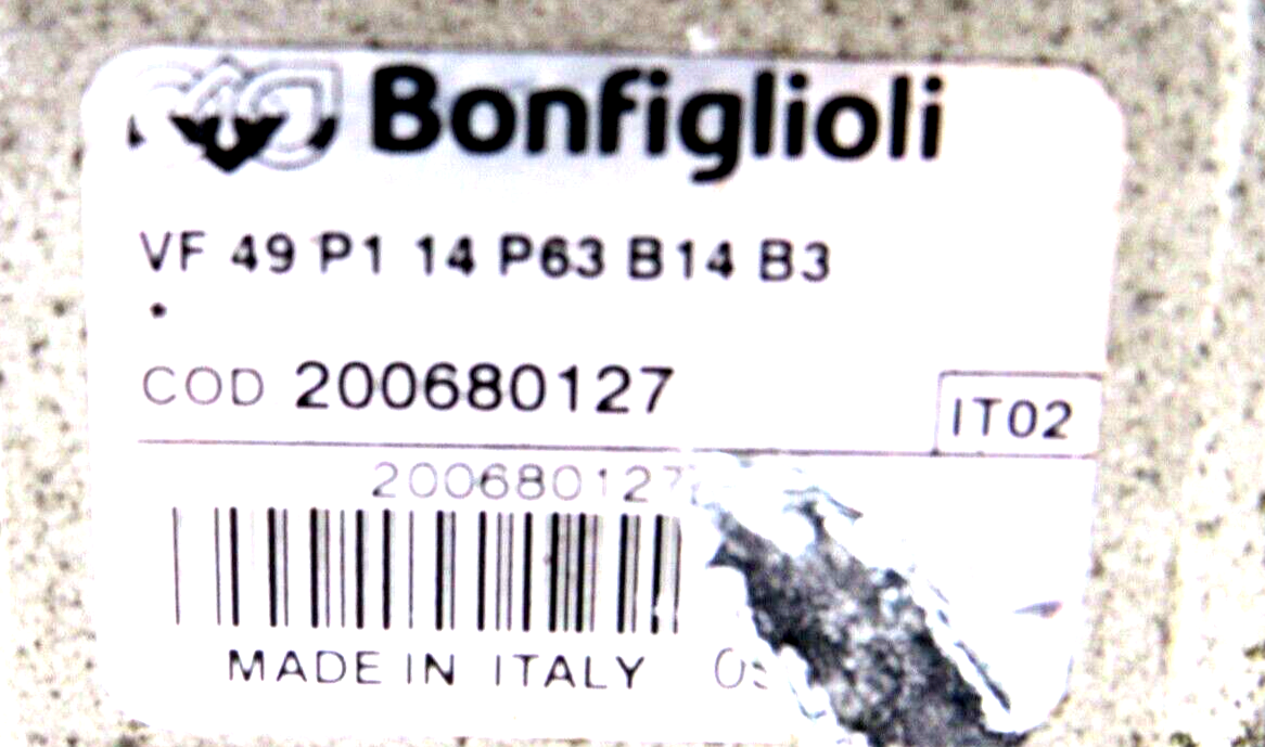 NEW BONFIGLIOLI VF 49P114P63B14B3 GEAR REDUCER VF49P114P63B14B3 - Image 6