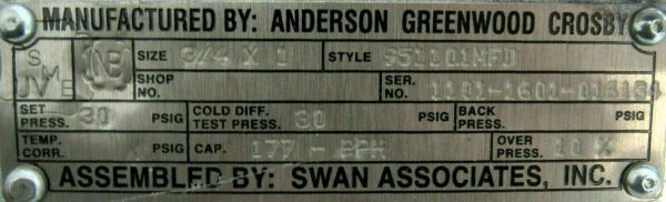 NEW CROSBY 951101MFD PRESSURE RELIEF VALVE 3/4x1 30PSI - Image 4