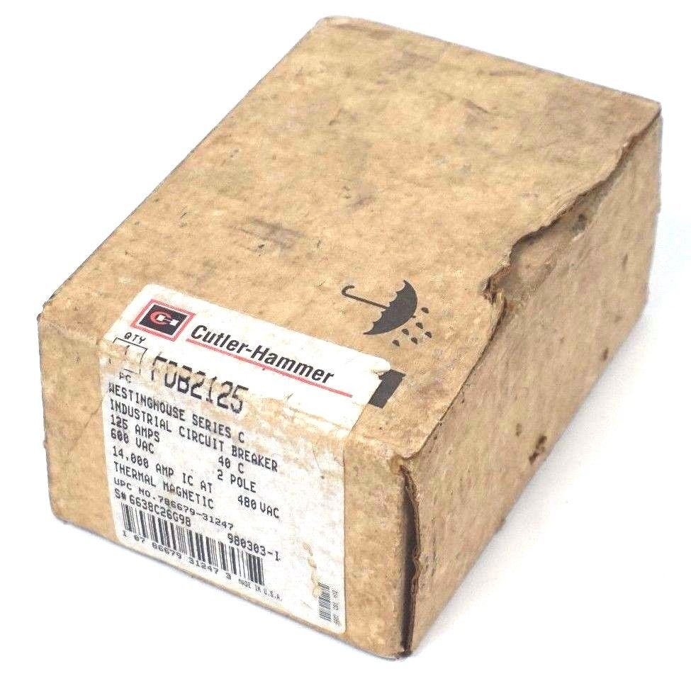 NEW CUTLER HAMMER FDB2125 CIRCUIT BREAKER 600V, 125A, 2 POLE