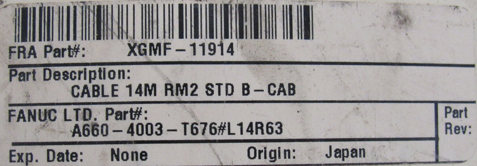 NEW FANUC A660-4003-T676 POWER CABLE A660-4003-T676#L14R63 14M XGMF-11914 - Image 3