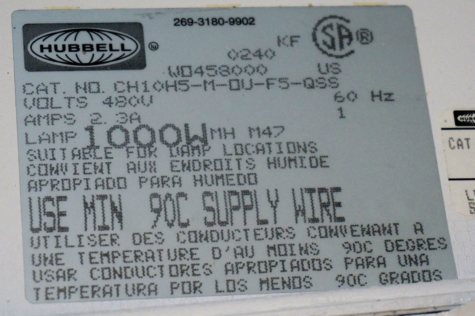 NEW HUBBELL CH10H5-M-0U-F5-QSS LIGHT FIXTURE TRIBAY SERIES CH10H5M0UF5QSS - Image 6
