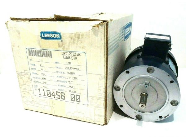 NEW LEESON C6T17FC10E MOTOR 110458 00 1/2 H.P. 1725 R.P.M.
