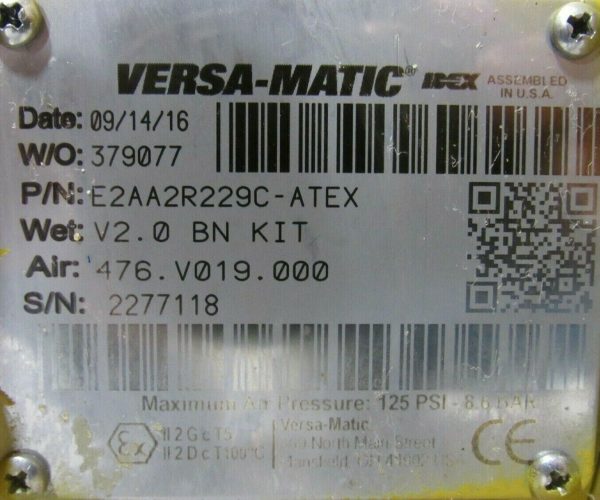 NEW VERSA MATIC E2AA2R229C-ATEX 2" DIAPHRAGM PUMP E2AA2R229CATEX - Image 4