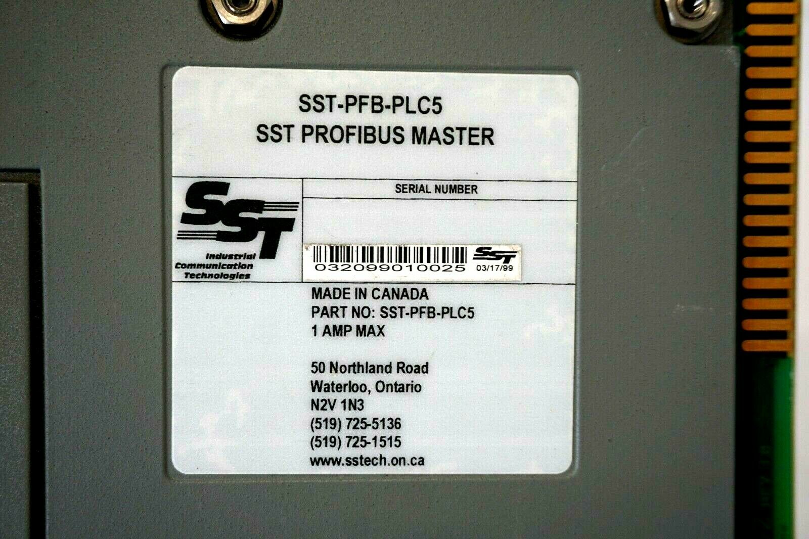 USED ALLEN BRADLEY SST-PFB-PLC5 SST PROFIBUS MASTER SSTPFBPLC5 - SB ...