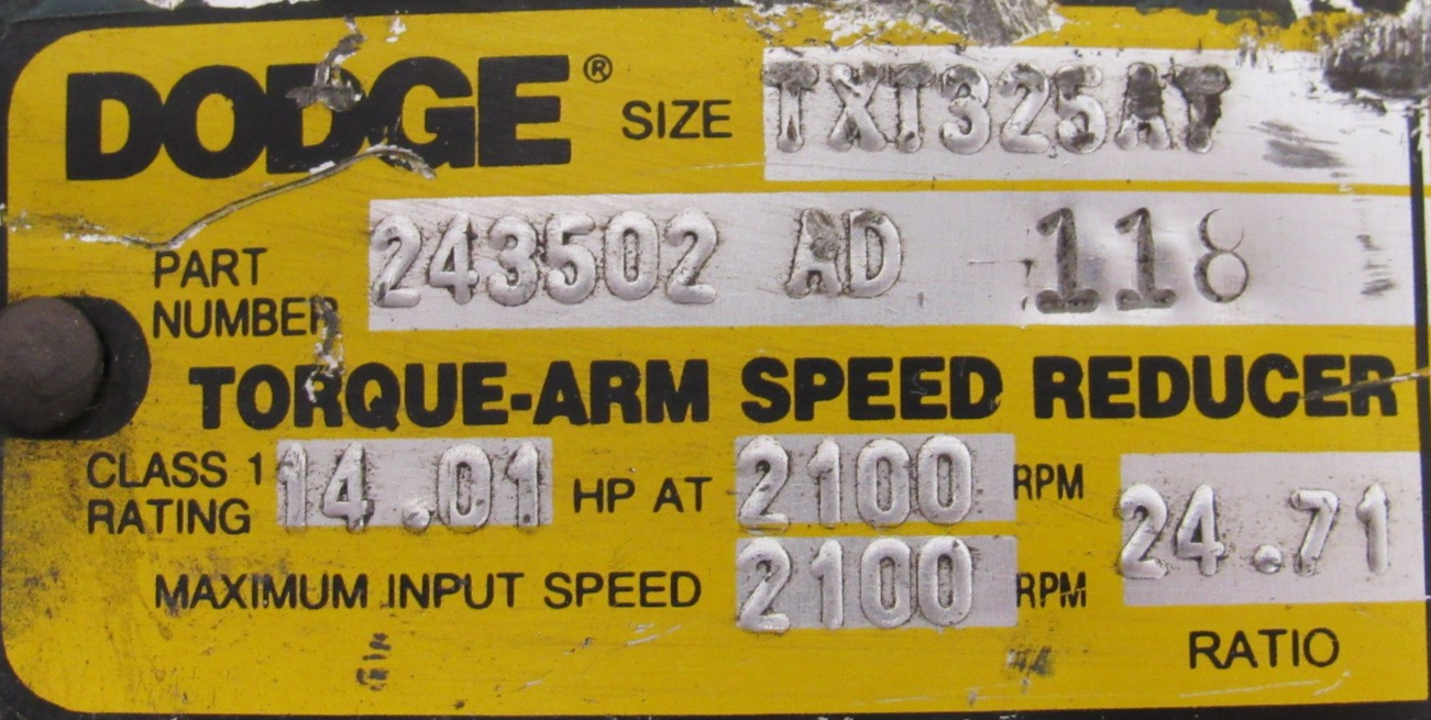 USED DODGE TXT325AT GEAR REDUCER 24.71:1 243502 AD TXT3A - Image 6