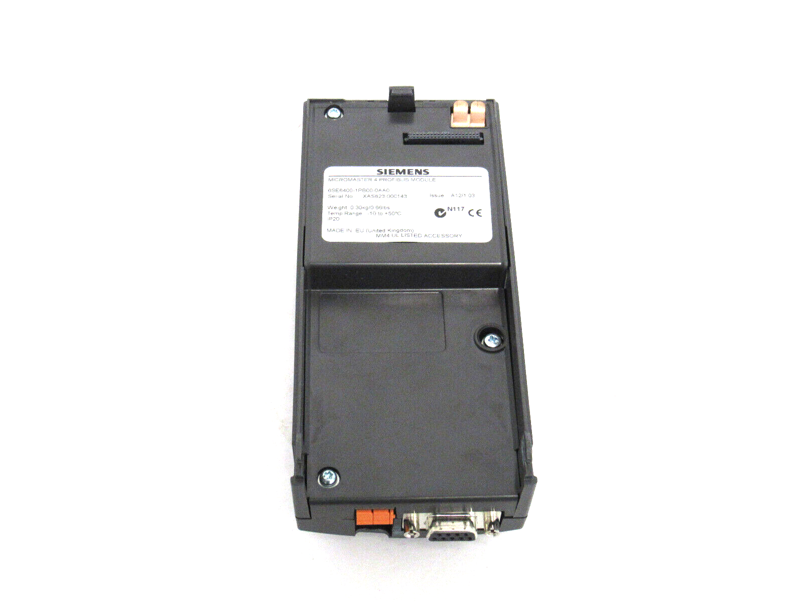 USED SIEMENS 6SE6400-1PB00-0AA0 MICROMASTER 4 PROFIBUS MODULE 6SE64001PB000AA0 - Image 3