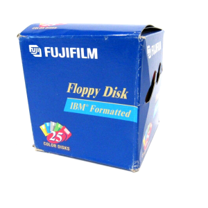 BOX OF 25 NEW FUJIFILM COLORED 3.5 FORMATTED FLOPPY DISKS 1.44MB