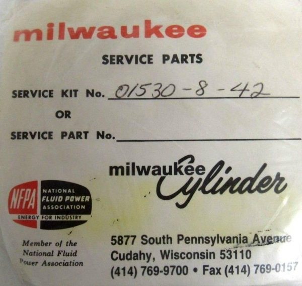 NEW MILWAUKEE CYLINDER 01530-8-42 REBUILD KIT 01530842 I#116372 - Image 4