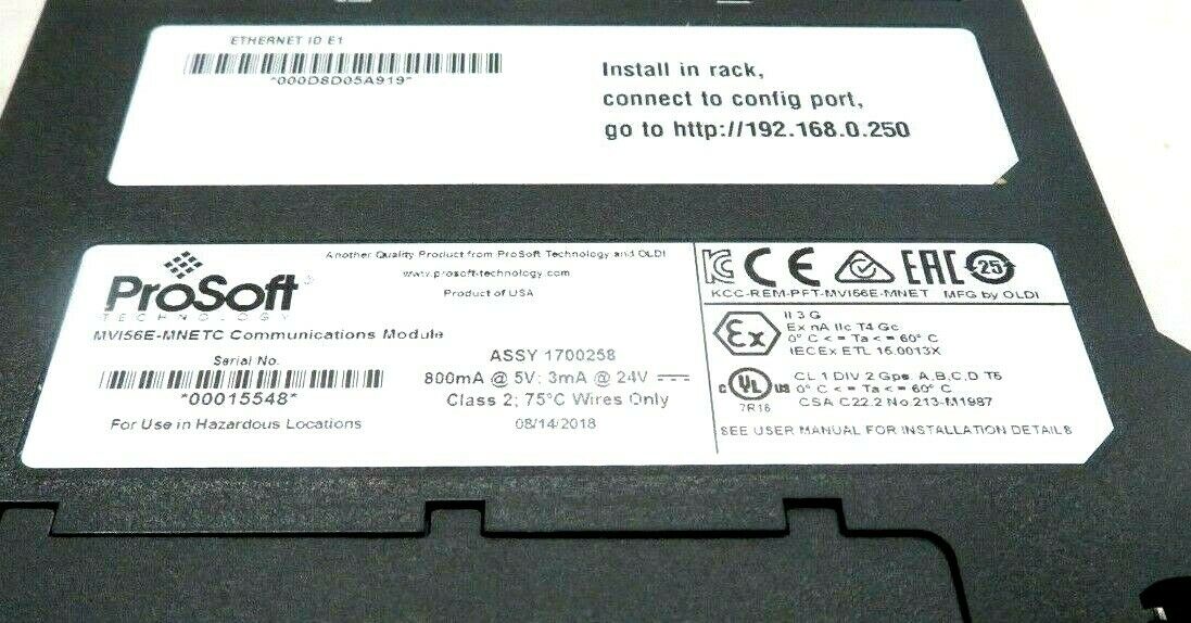 NEW PROSOFT TECHNOLOGY MVI56E-MNETC COMMUNICATION MODULE MVI56EMNETC - Image 3
