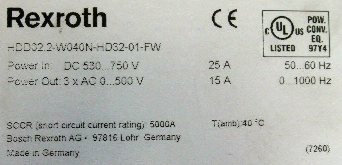 NEW REXROTH HDD02.2-W040N-HD32-01-FW SERVO DRIVE HDD022W040NHD3201FW R911288990 - Image 4