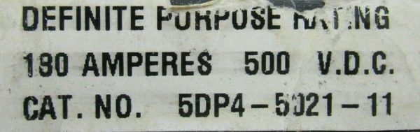 USED JOSLYN CLARK 5DP4-5021-11 CONTACTOR 180A 500VDC 5DP4502111 - Image 4