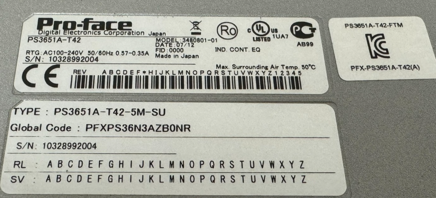 USED PRO-FACE PS3651A-T42-1G-XM250 INDUSTRIAL TOUCHSCREEN PS3651A-T42 - Image 5
