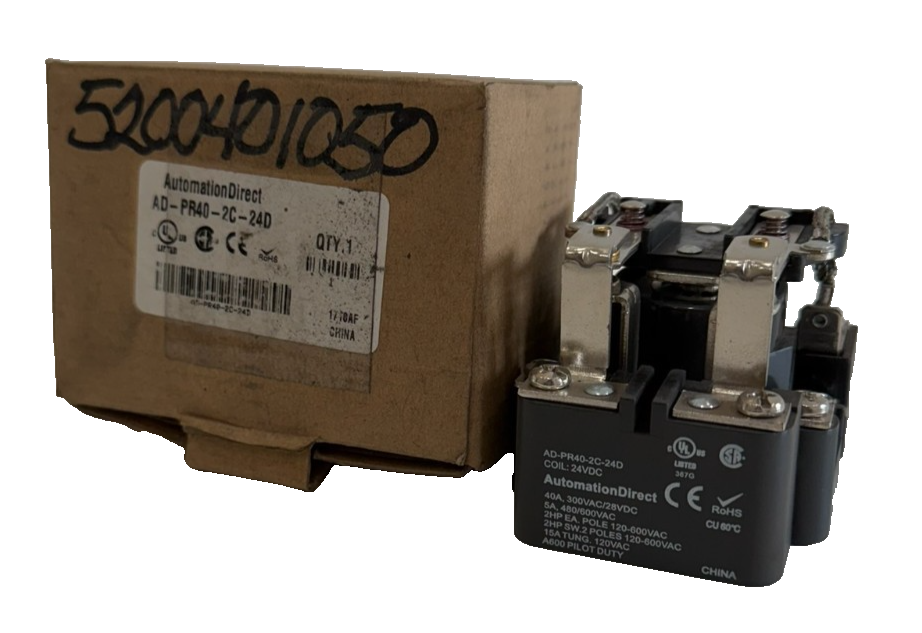 NEW AUTOMATION DIRECT AD-PR40-2C-24D RELAY ADPR402C24D
