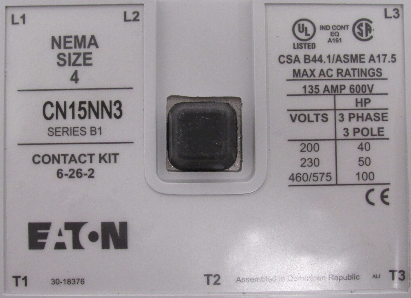 NEW EATON CN15NN3A CONTACTOR SIZE 4 SER.B1 135A 600V - Image 4