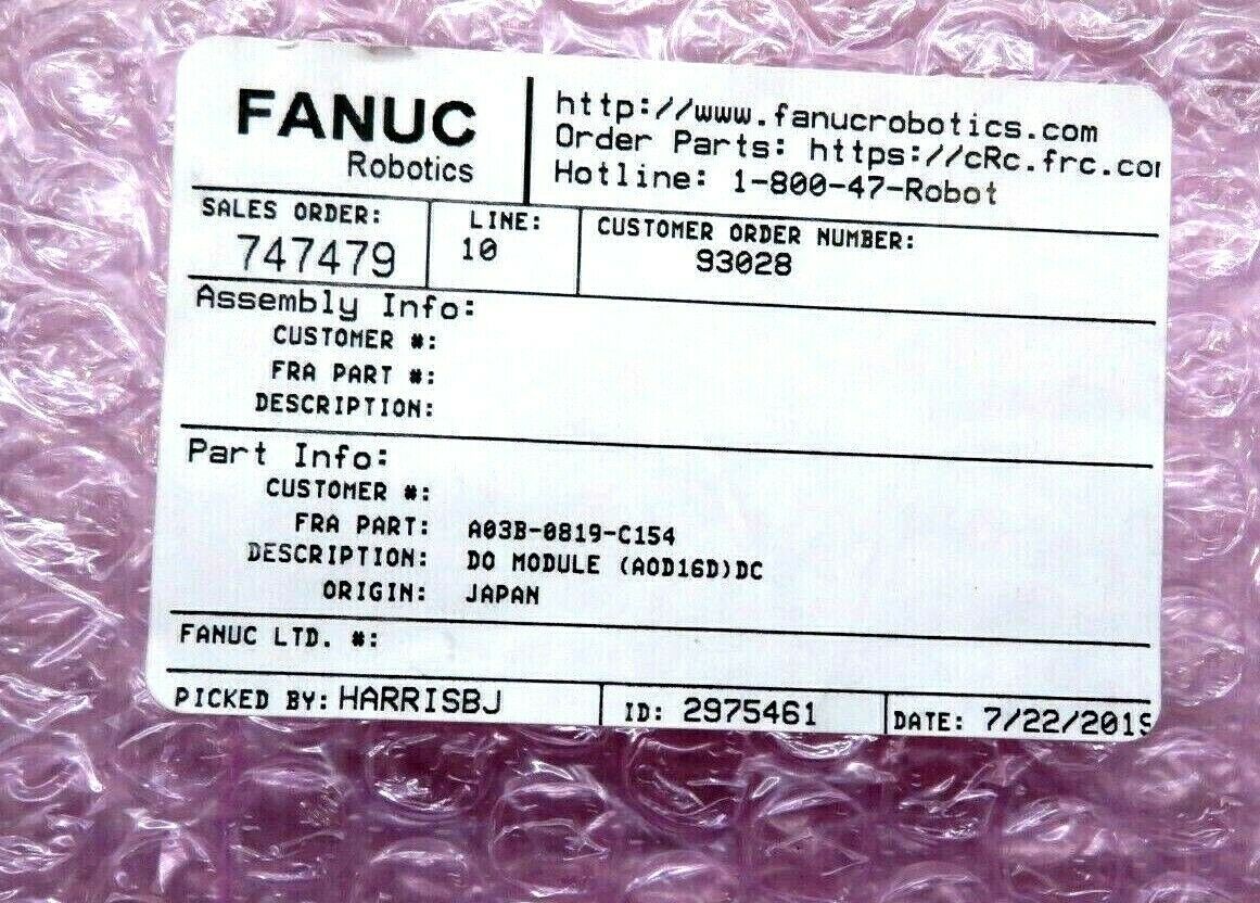 C182 Fanuc Base Plate with I/O Modules A03B-0819-C001 C152 C011 