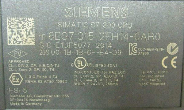 NEW SIEMENS 6ES7-315-2EH14-0AB0 CPU MODULE 6ES73152EH140AB0 S7-300 CPU315-2 - Image 5