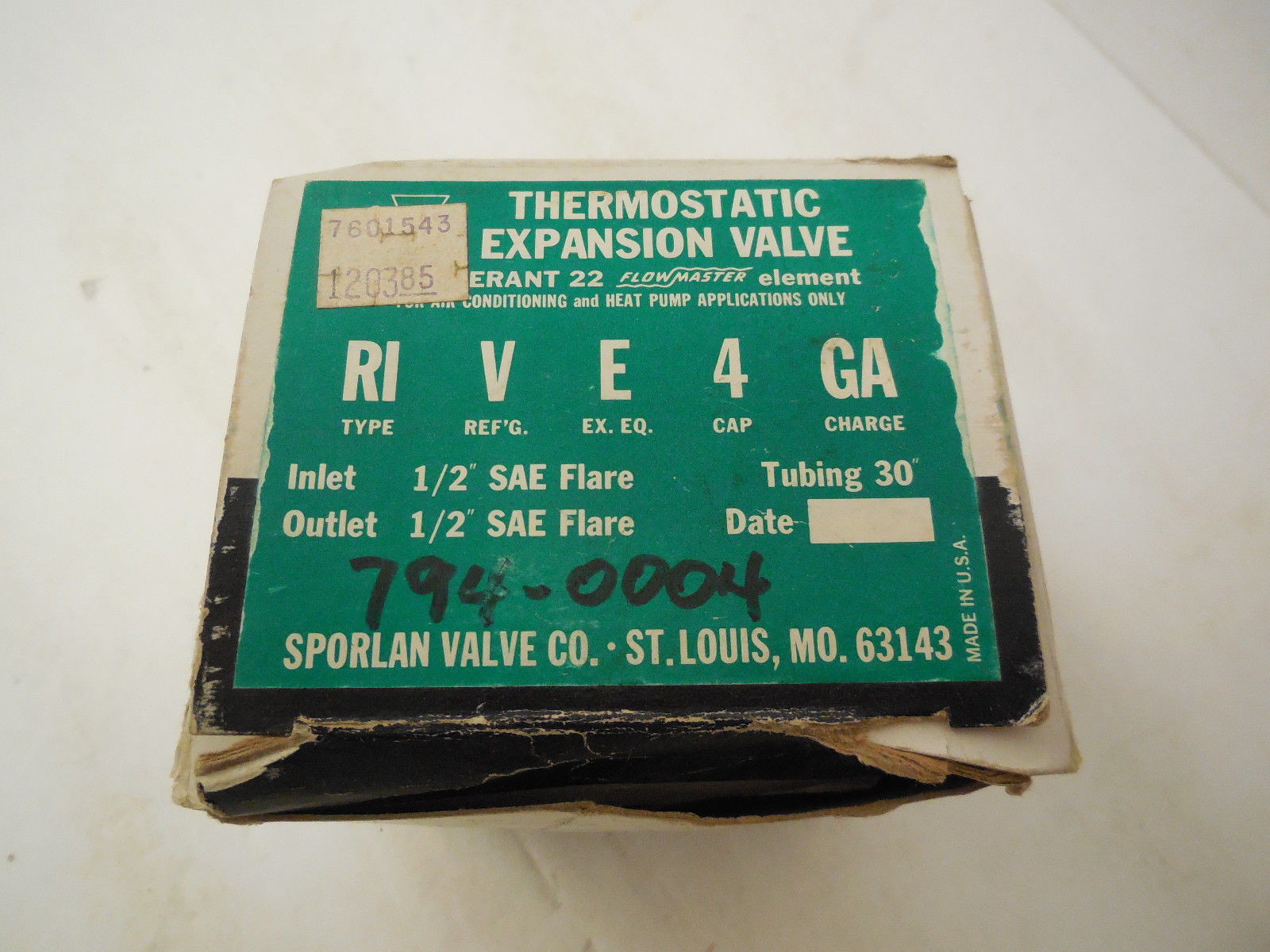 NEW SPORLAN TYPE RI THERMOSTATIC EXPANSION VALVE