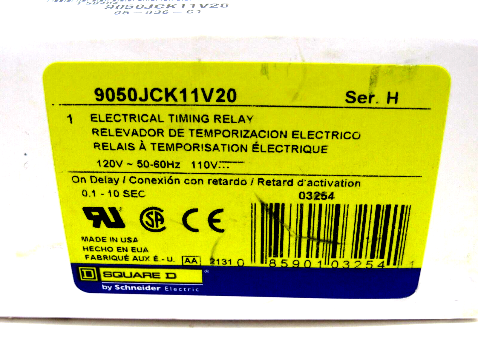 NEW SQUARE D 9050-JCK11V20 TIMING RELAY SERIES H 9050JCK11V20 - Image 3