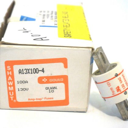 10 NEW GOULD SHAWMUT A13X100-4 FUSES 100A 130V A13X1004