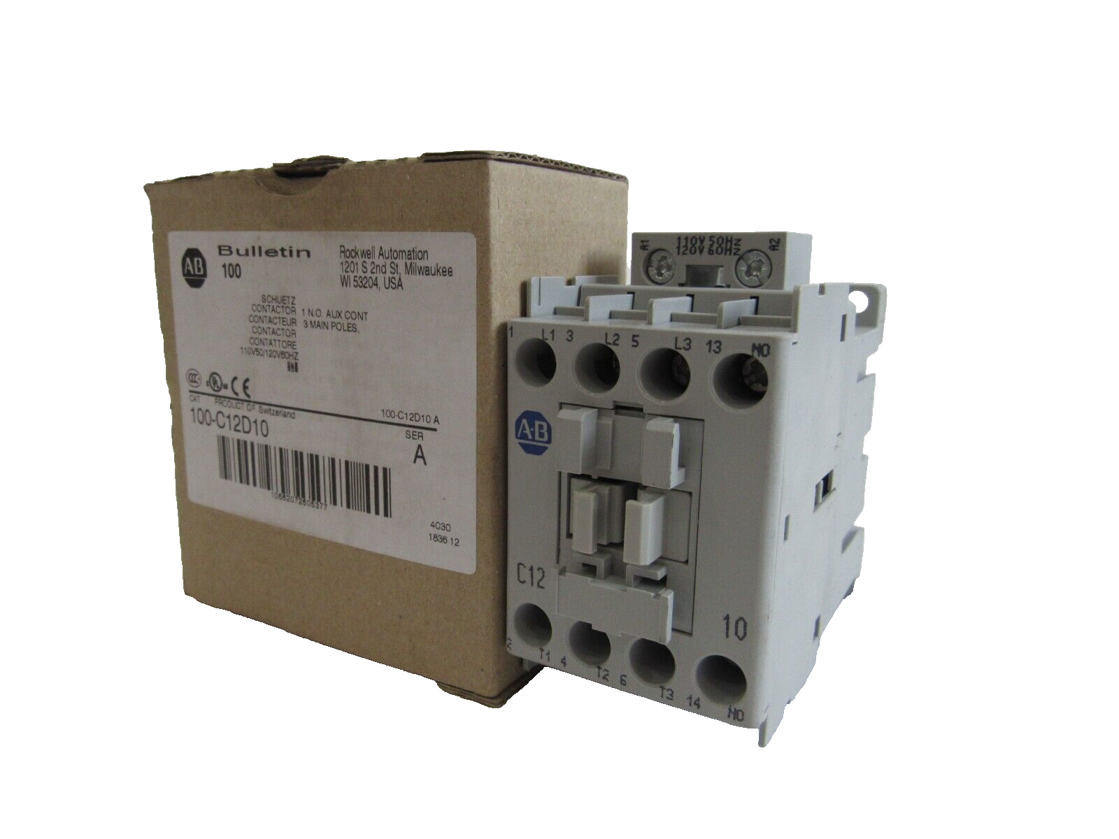 ALLEN BRADLEY 100-C12D10 CONTACTOR RELAY SER. A 100C12D10 NEW, SURPLUS