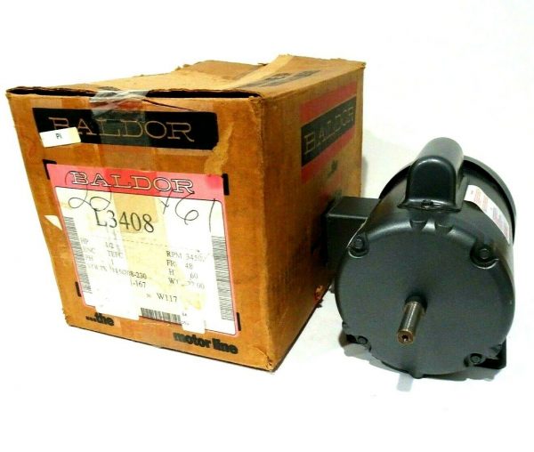 NEW BALDOR L3408 INDUSTRIAL MOTOR 3450 R.P.M. 1/2 H.P.