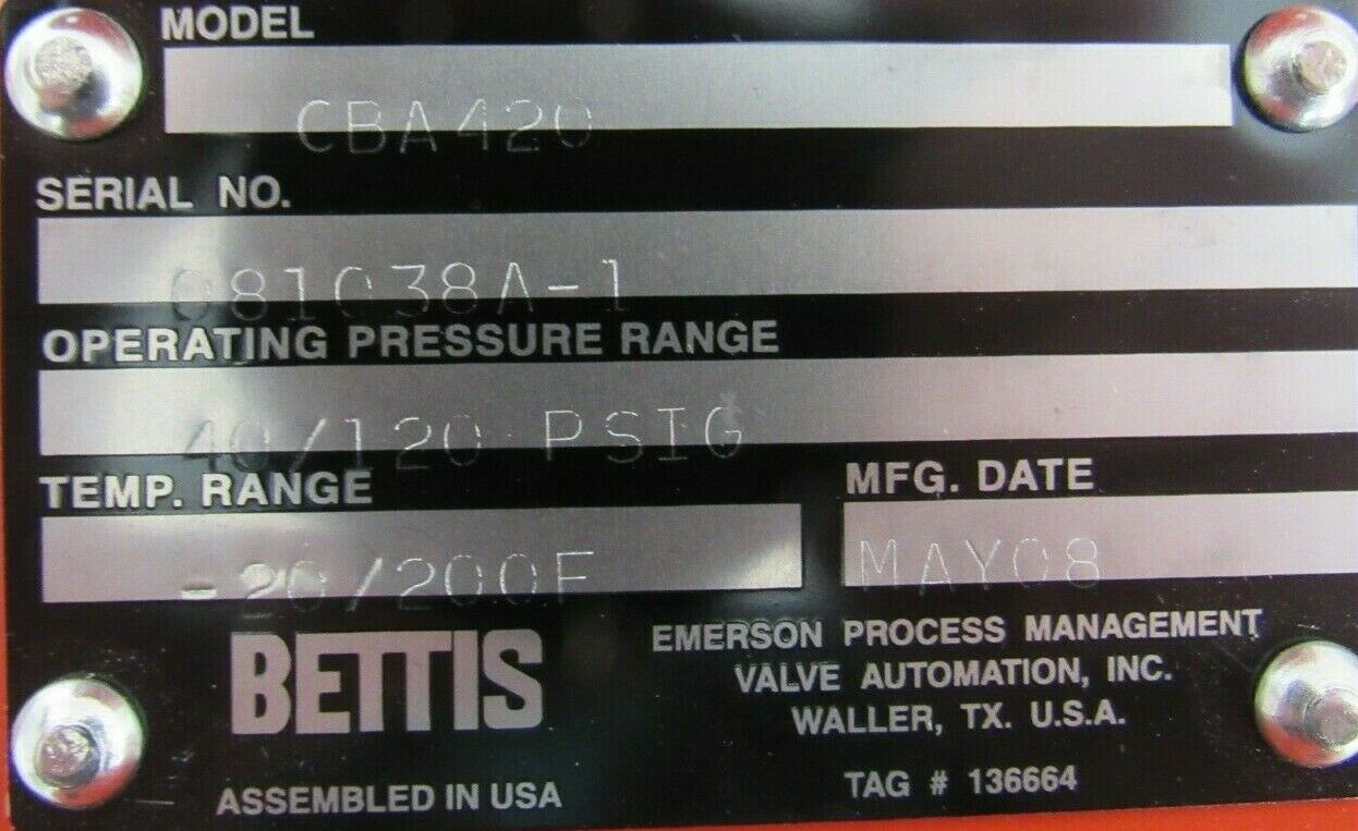 NEW BETTIS CBA420 ACTUATOR SB Industrial Supply, Inc.