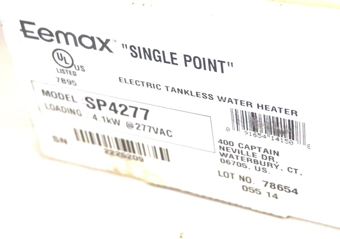 NEW EEMAX SP4277 SINGLE POINT ELECTRIC TANKLESS WATER HEATER - Image 3