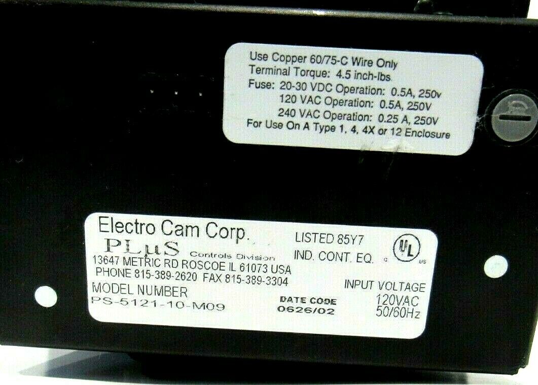 NEW ELECTRO CAM CORP. PS-5121-10-M09 PROGRAMMABLE LIMIT SWITCH PS512110M09 - Image 4