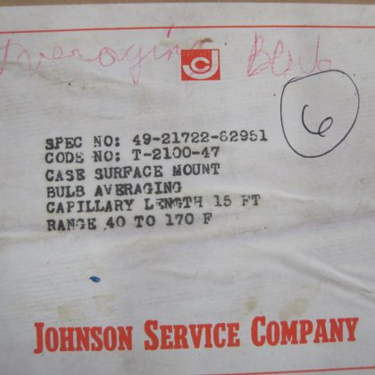 NEW JOHNSON CONTROL 49-21722-62951  T-2100-47