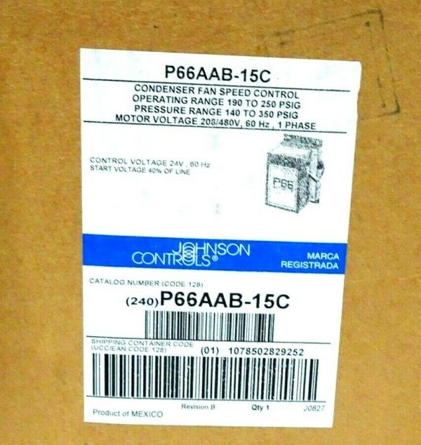 NEW JOHNSON CONTROLS P66AAB-15C CONDENSER FAN SPEED CONTROL P66AAB15C - Image 4
