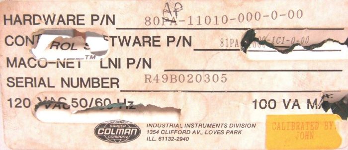 REFURBISHED BARBER COLMAN 80AP-11010-000-0-00 OPERATOR PANEL MACO 8000 - Image 5