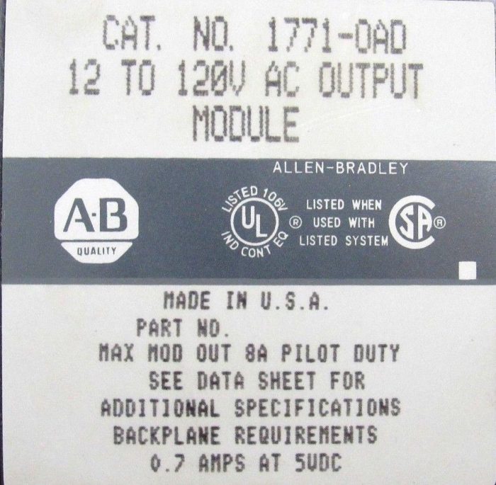 USED ALLEN BRADLEY 1771-OAD OUTPUT MODULE 1771OAD 1771-0AD - Image 5