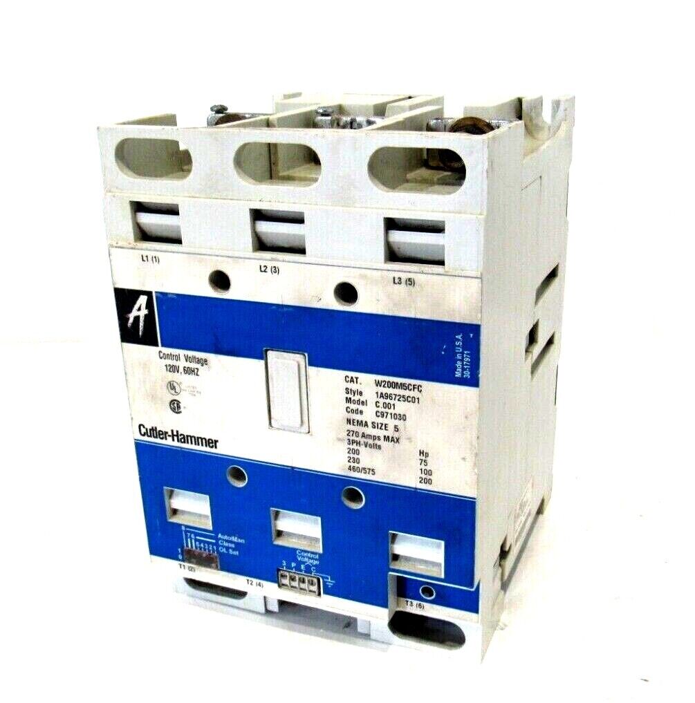 USED CUTLER HAMMER W200M5CFC MOTOR STARTER SIZE 5 120V 60HZ