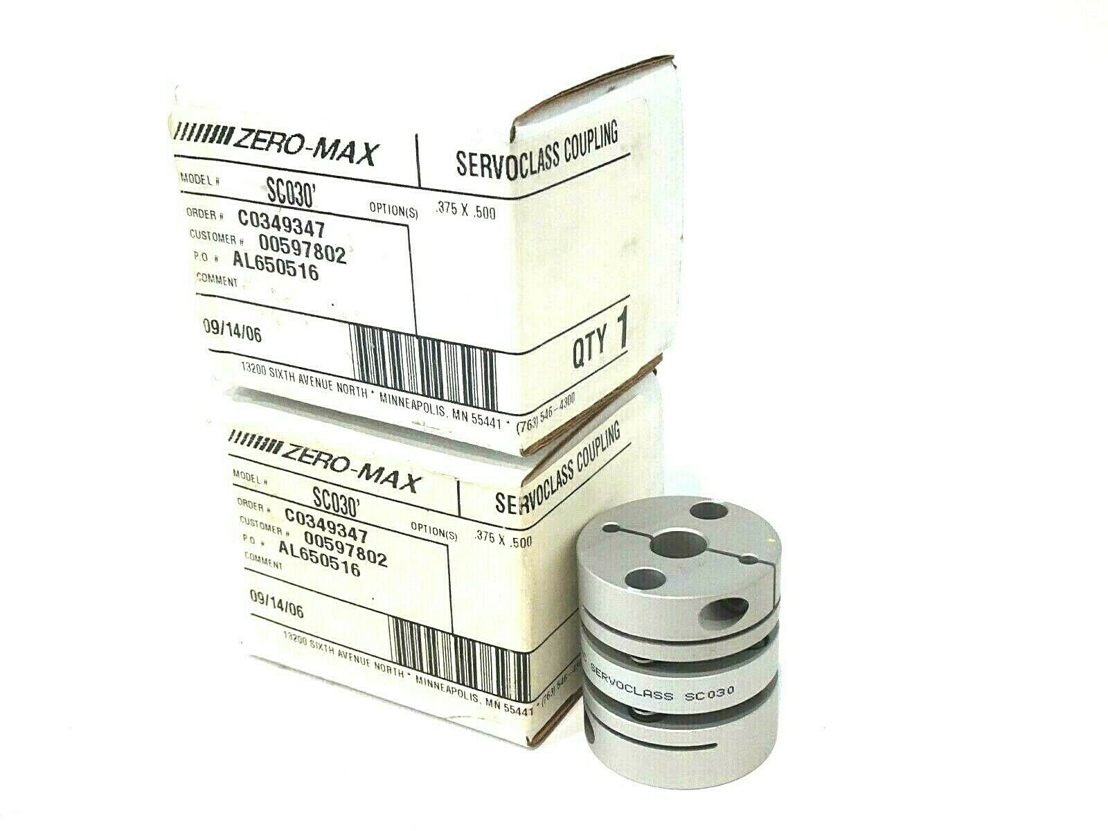 2 NEW ZEROMAX SC030 SERVOCLASS COUPLING SB Industrial Supply, Inc.