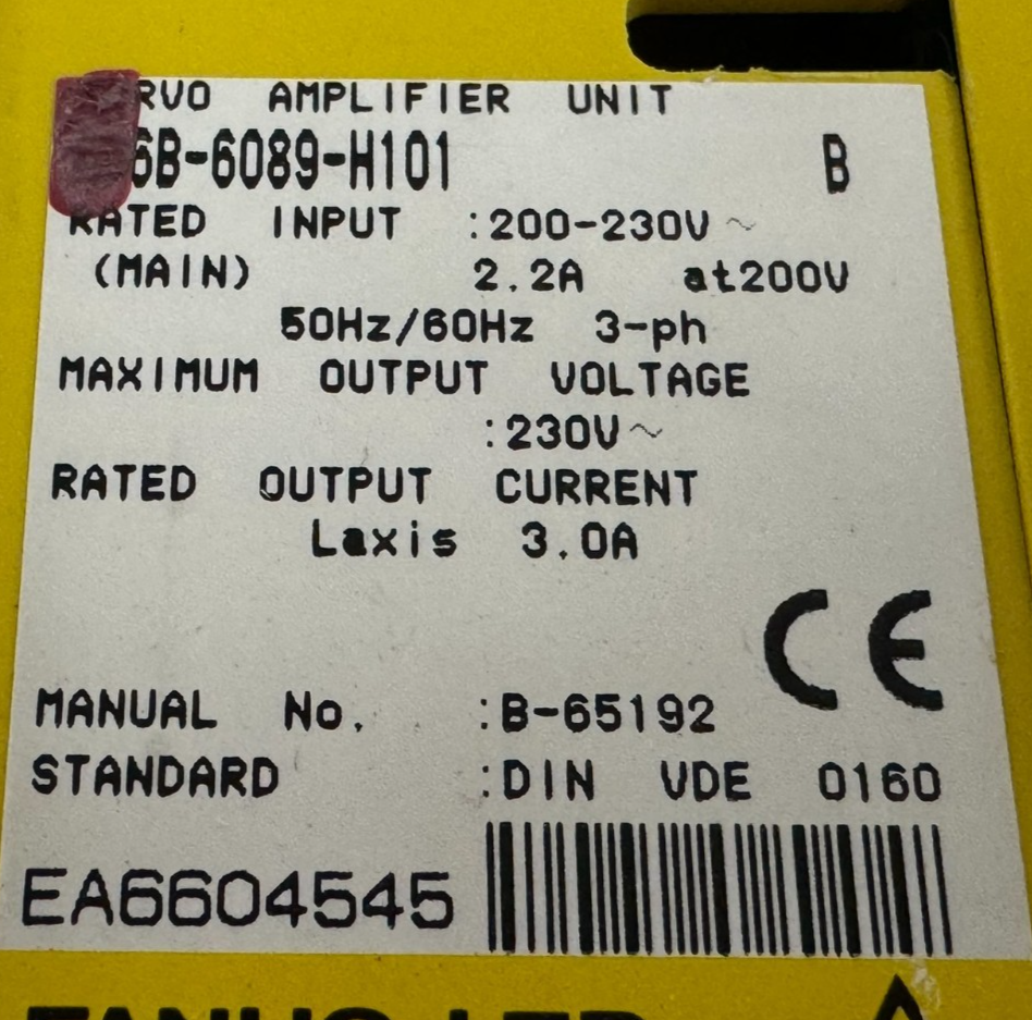 FANUC A06B-6089-H101-R SERVO AMPLIFIER SVU 1-12 ALPHA A06B-6089-H101 REFURBISHED - Image 5