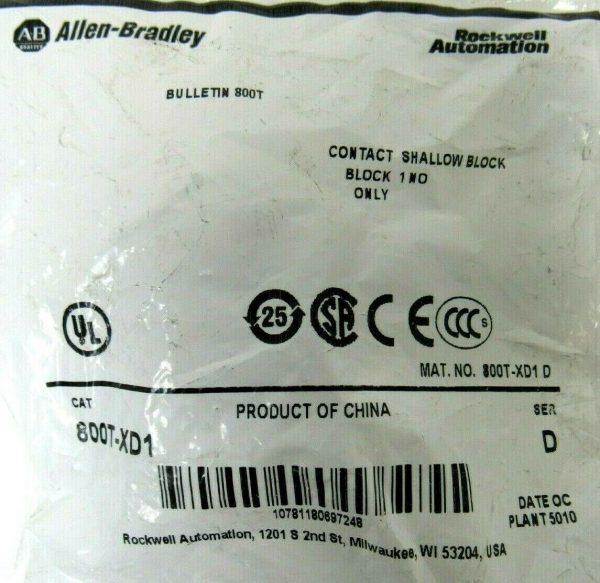 LOT OF 3 ALLEN BRADLEY 800T-XD1 CONTACT SHALLOW BLOCK SER D 800TXD1 - Image 4