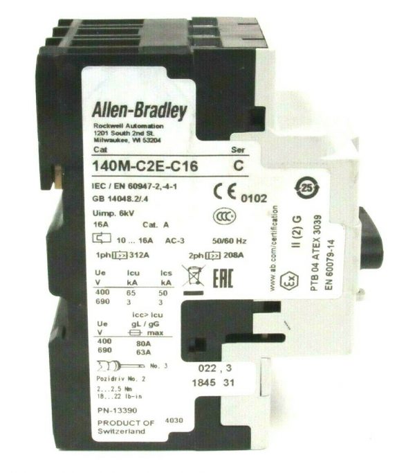 NEW ALLEN BRADLEY 140M-C2E-C16 CIRCUIT BREAKER 140MC2EC16 - Image 3