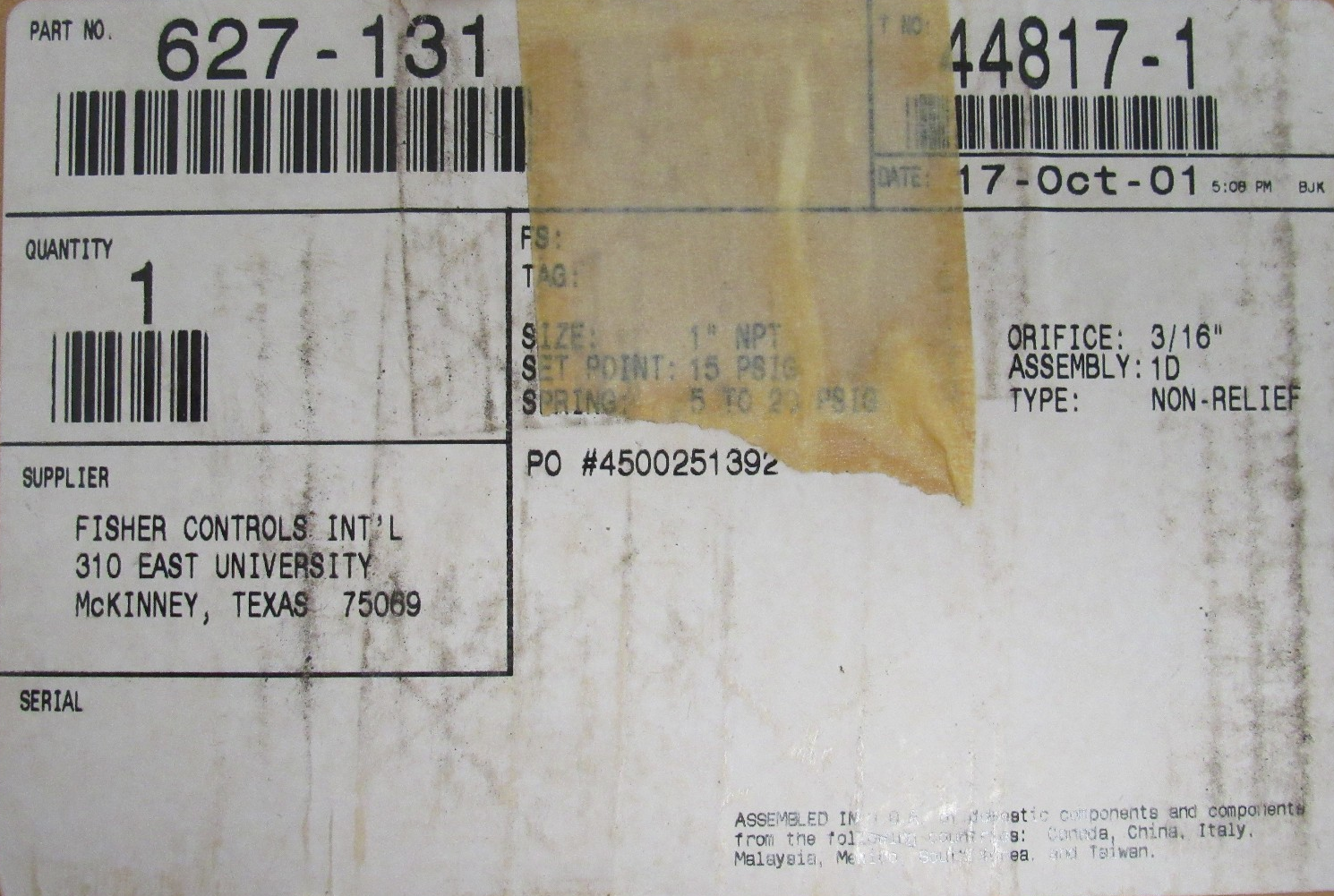 NEW FISHER 627-131 PRESSURE REGULATOR 1" 627131 - Image 4