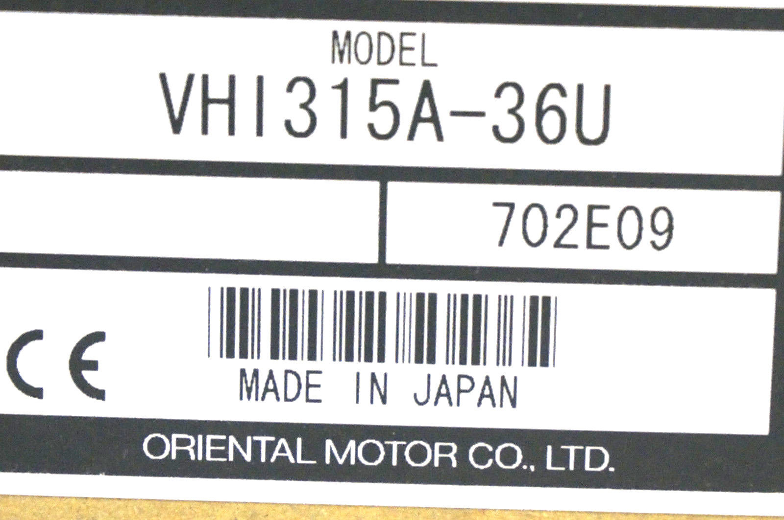 NEW ORIENTALMOTOR VHI315A-36U INDUCTION MOTOR VHI315A36U - Image 6
