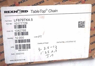 NEW REXNORD LF879TK4.5 TABLE TOP CHAIN 10177729 - Image 3