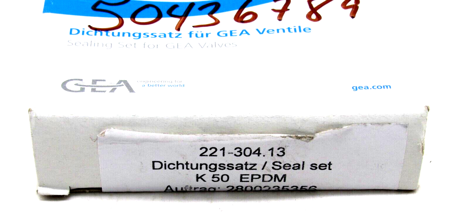 GEA Tuchenhagen 221-001317 Seal Kit, 4, EPDM, N/ECO-E Series