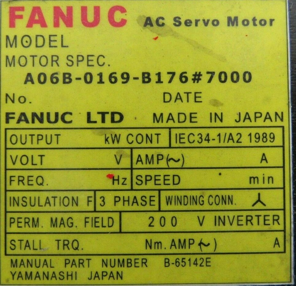 REFURBISHED FANUC A06B-0169-B176#7000 SERVO MOTOR A06B0169B1767000 - Image 4