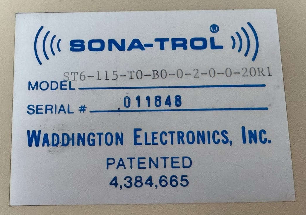 USED WADDINGTON ELECTRIC ST6-115-T0-B0-0-2-0-0-20R1 SONA-TROL ULTRASONIC CONTROL - Image 5