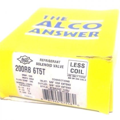 NEW ALCO CONTROLS 200RB 6T5T SOLENOID VALVE 200RB6T5T