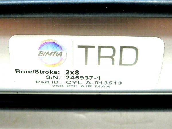 NEW BIMBA CYL-A-013513 PNEUMATIC AIR CYLINDER 2X8 BORE STROKE 250 PSI CYLA01351 - Image 5