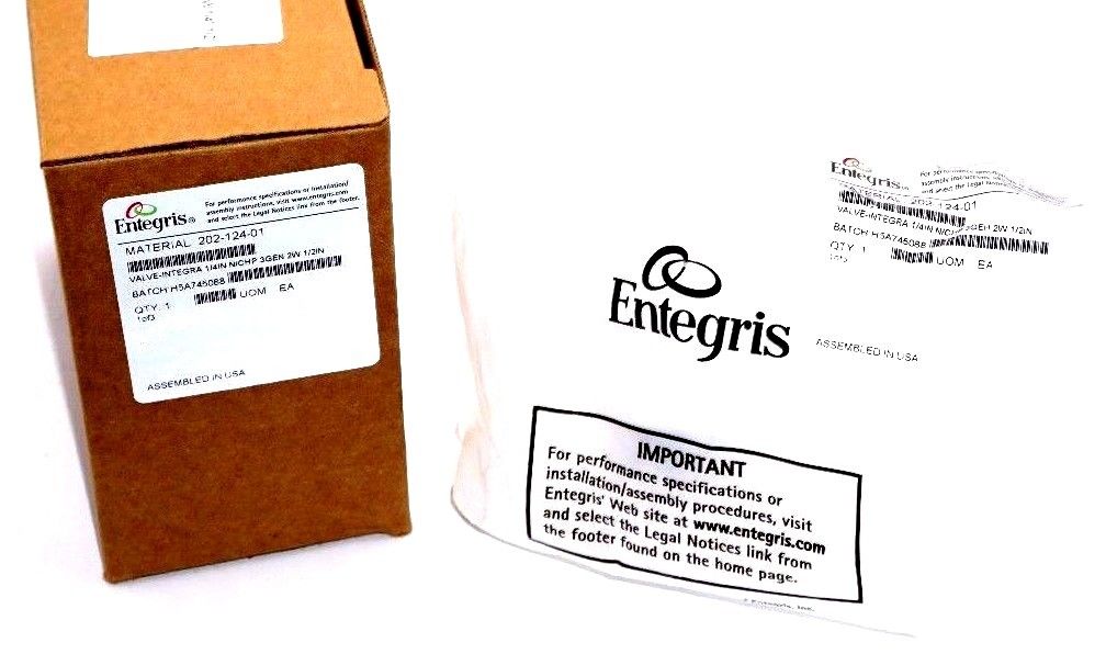 NEW ENTEGRIS 202-124-01 INTEGRA VALVE 1/4" 20212401