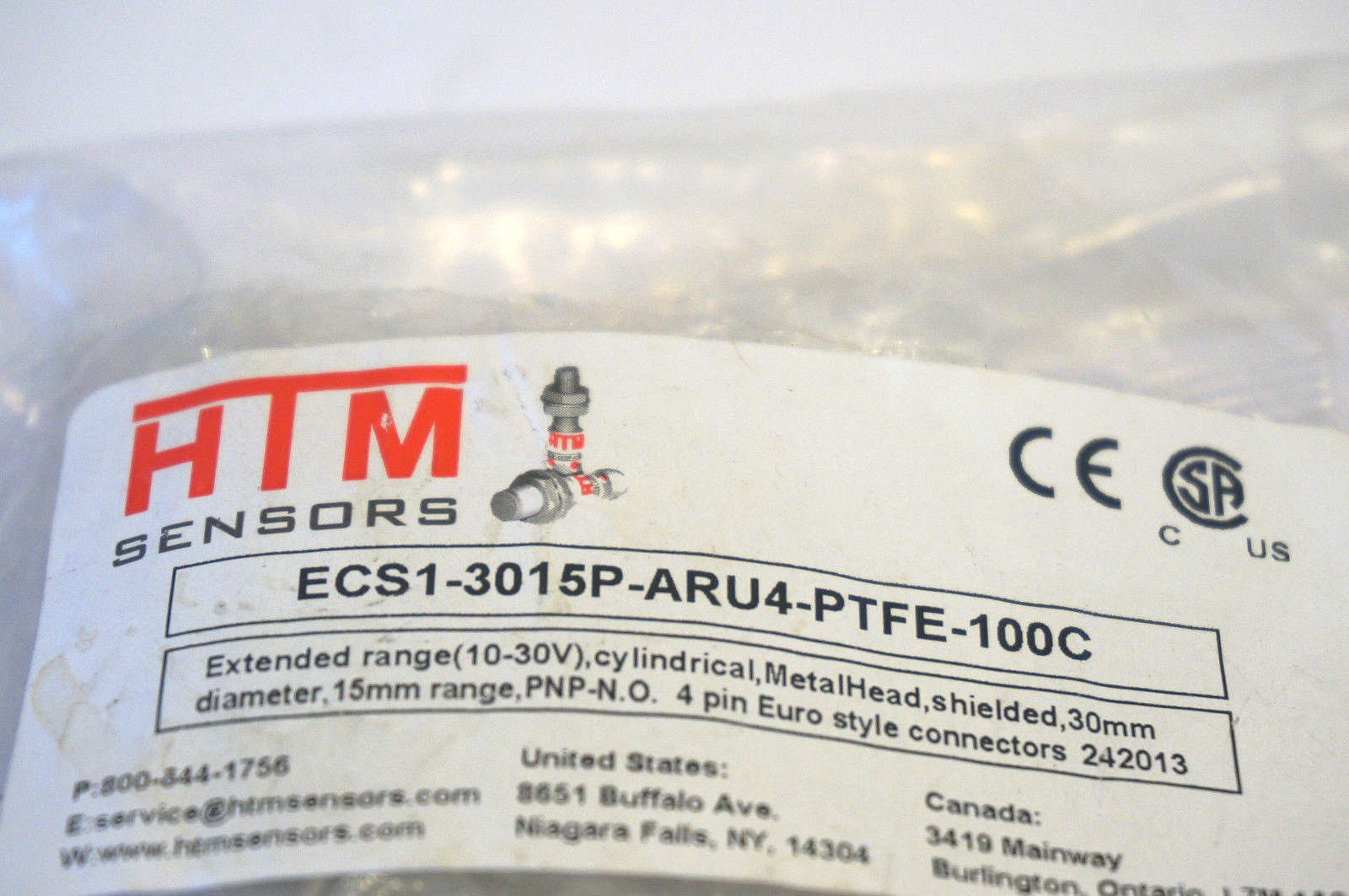 NEW HTM ELECTRONICS ECS1-3015P-ARU4-PTFE-100C PROXIMITY SENSOR ECS13015PARU4PTFE - Image 3